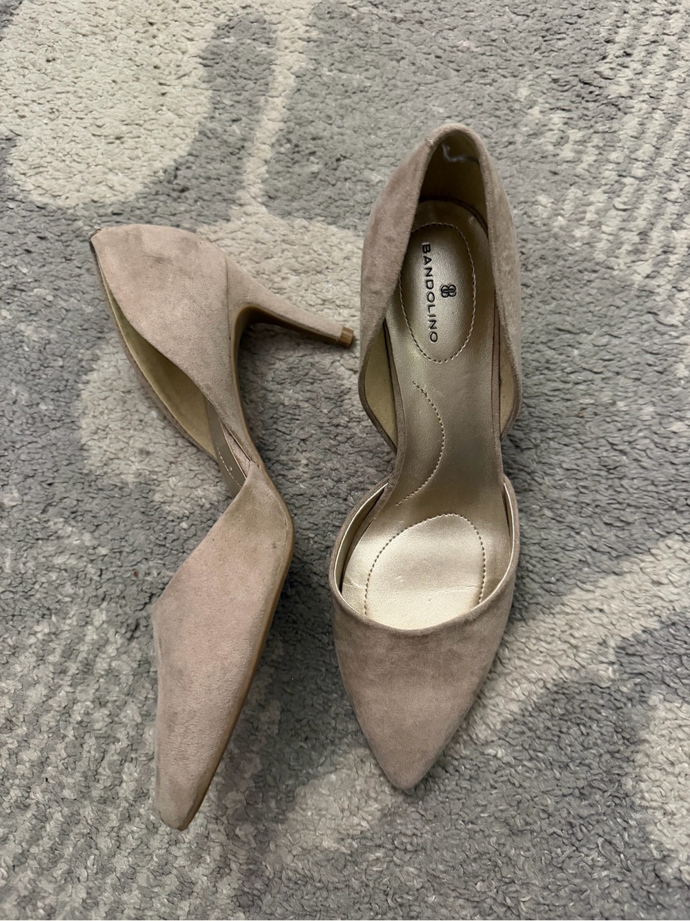 Bandolino Taupe Faux Suede D'Orsay Pointed Toe Heels - Picture 4 of 6